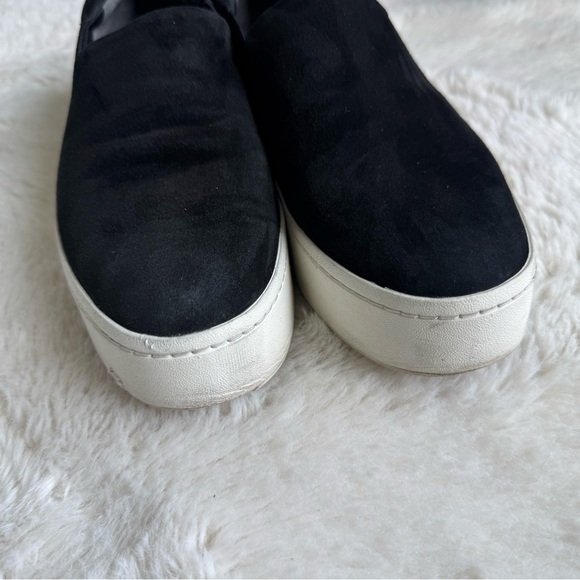 Vince platform slip on black suade shoes. - Picture 2 of 8